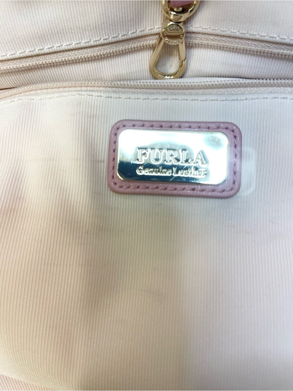 Furla Ariana Saffiano Leather Tote with Gold Logo - Picture 15 of 17